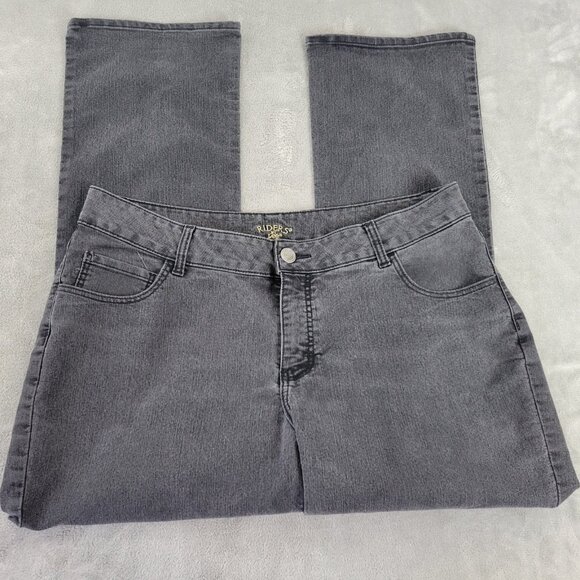 Riders By Lee Womens Jeans 16W Plus Boot Cut Muted Black Denim Zip Fly BOO6E - Picture 1 of 10